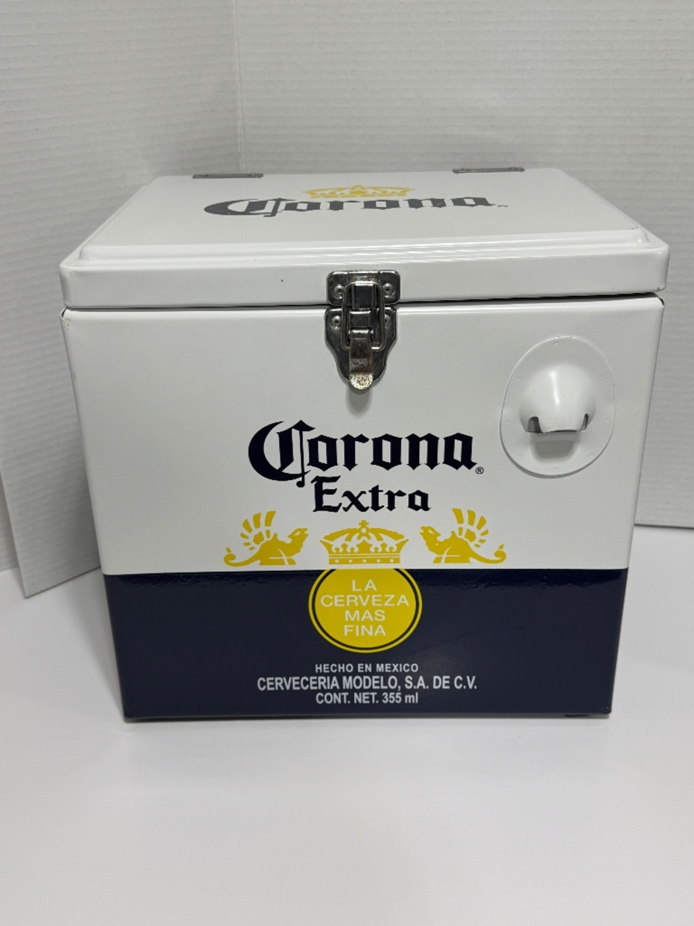 Corona Extra Cooler With Bottle Opener -Retro Ice Chest Metal Beer Cooler